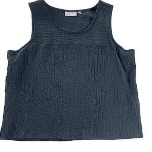 Habitat Textured Crinkle Tank Top XL Black Sleeveless Relaxed Travel Layering